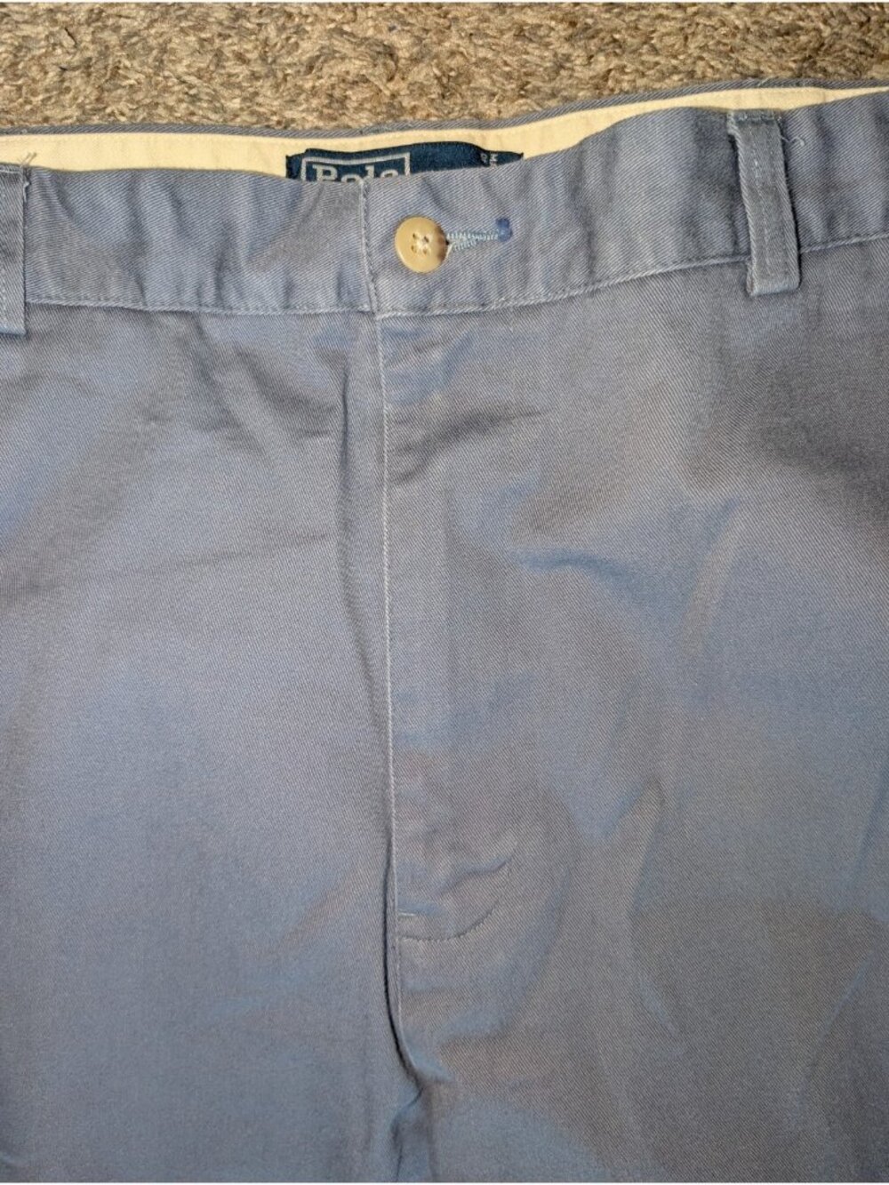 Polo Ralph Lauren Philip Pants Mens 38x30 Blue Pleated Chino Vintage Solid - Picture 4 of 12